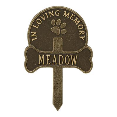 Paw And Bone Customized Brass Dedication Plaque